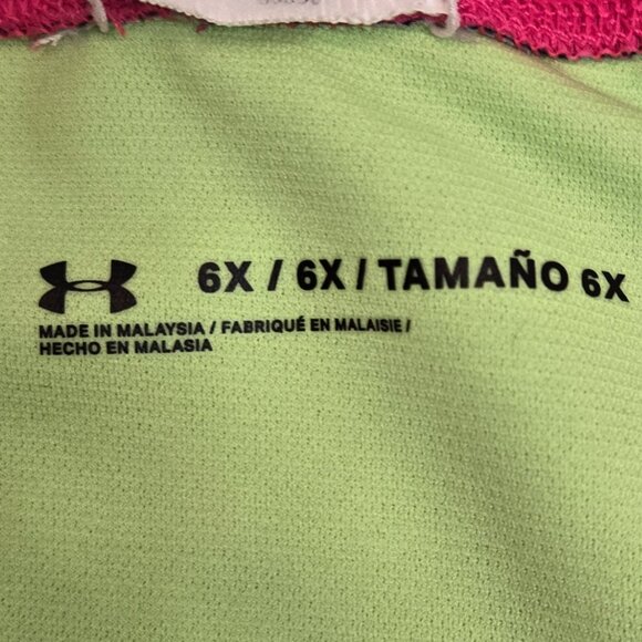 UNDER ARMOUR Girls Rash Guard Swimsuit UA Drip Paddlesuit. Sz 6x Black/Pink - Picture 5 of 5